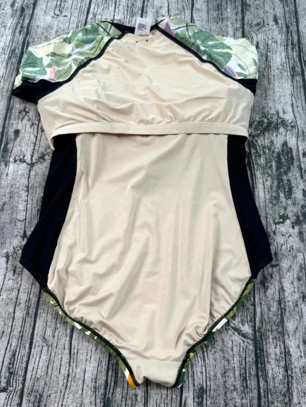 Duluth One-piece long sleeve swimsuit/rash guard Size 14 Multicolor